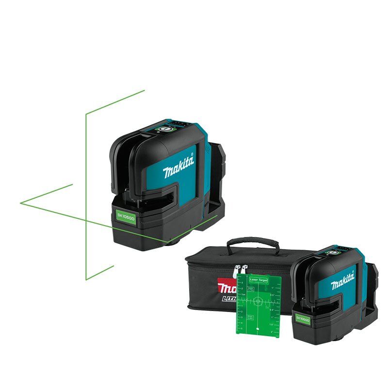 Makita SK105GDZ Akülü 4 Nokta Yeşil Çapraz Çizgi Lazeri ( Akü ve Şarj Cihazı Hariçtir)
