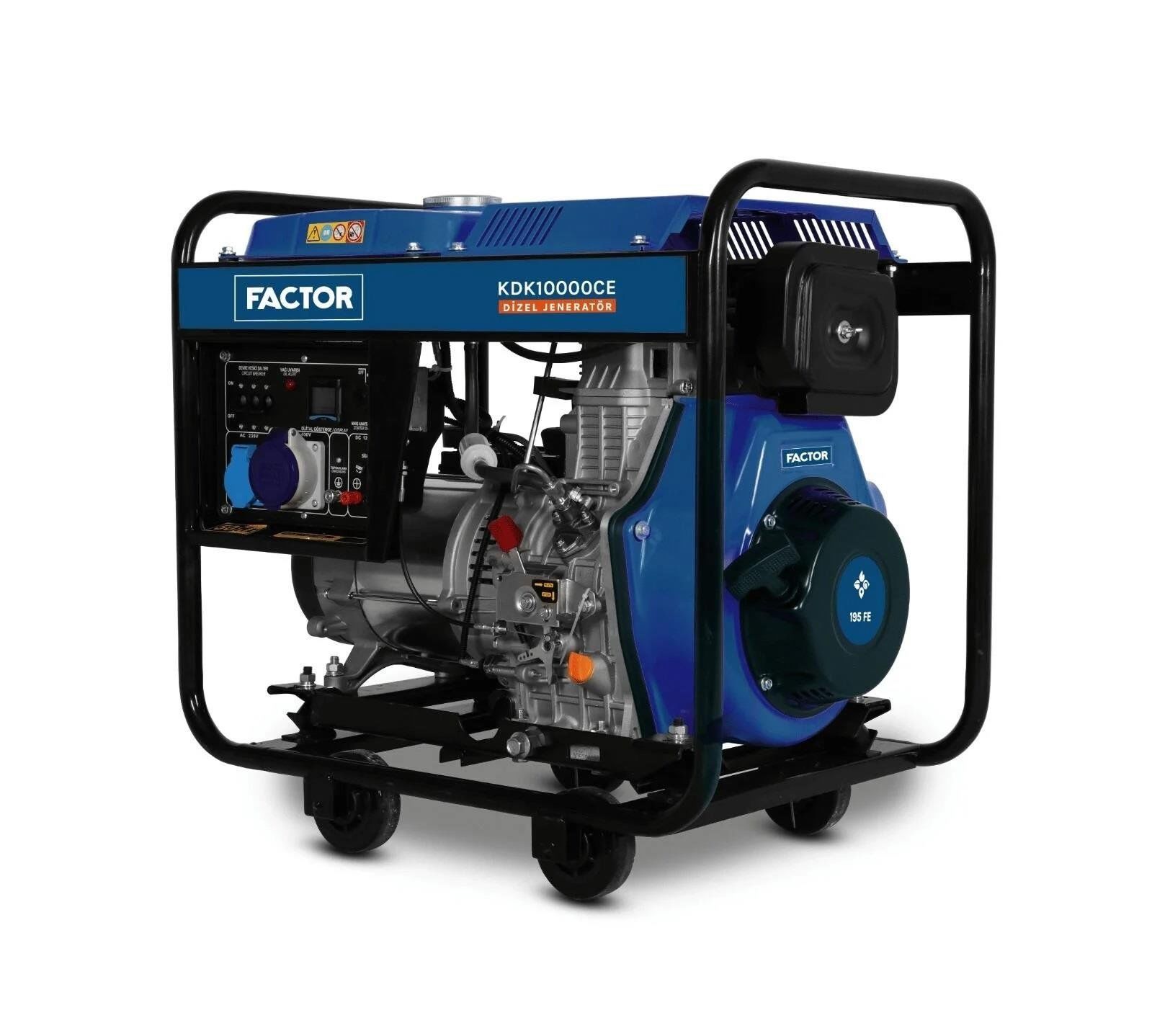 Factor KDK 10000 CE 9.4 kVA İpli Marşlı Dizel Jeneratör 220V Monofaze