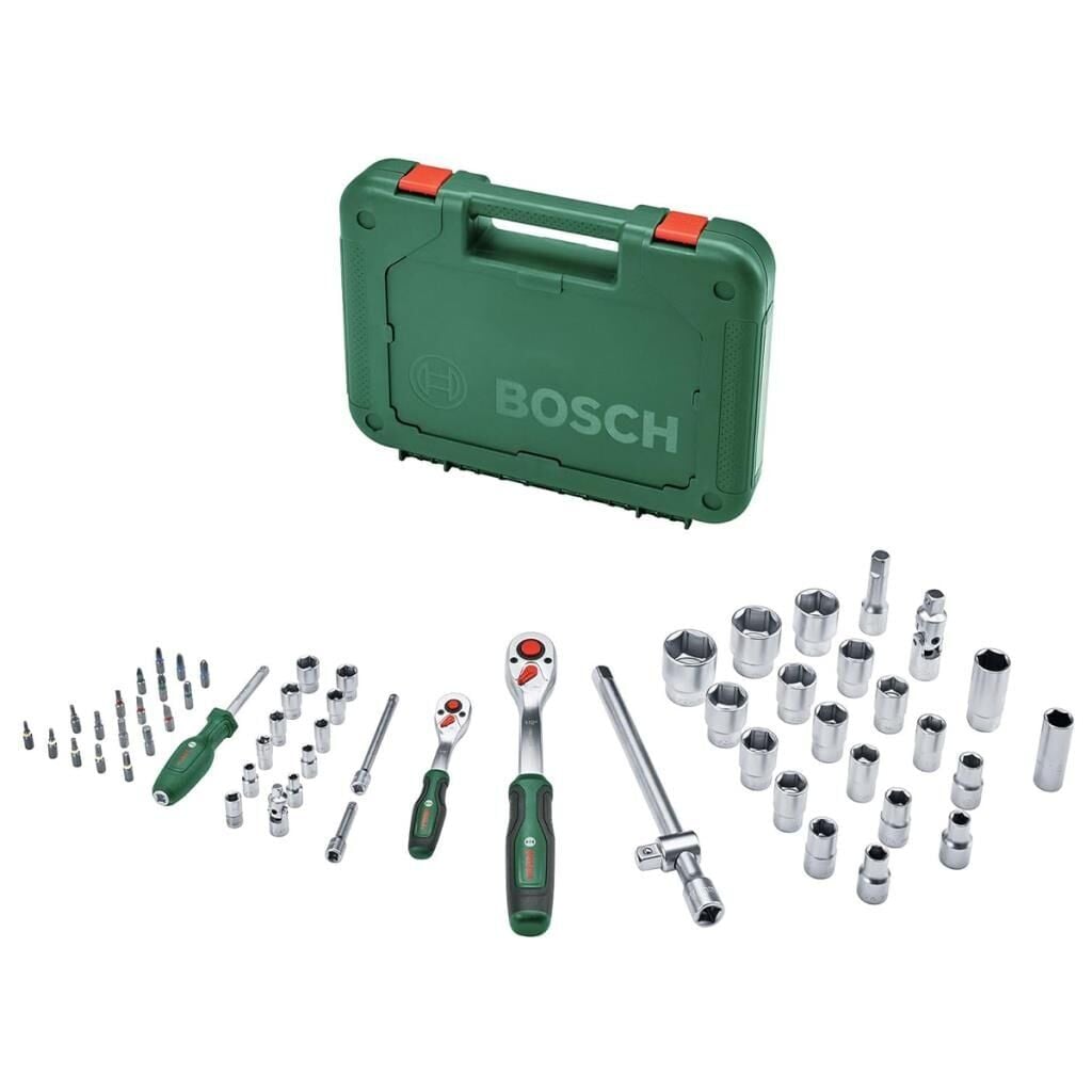 Bosch 1600A02Z9G 1/4'' + 1/2'' Cırcırlı Somun Sıkma Seti 56 parça