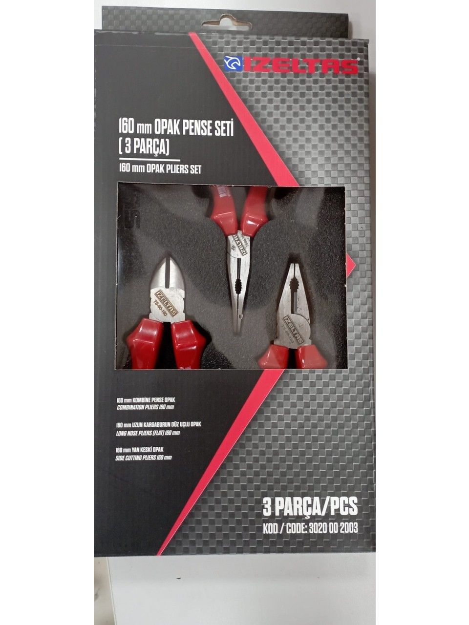 İzeltaş Opak Pense Seti 160MM 3 Parça 3020002003
