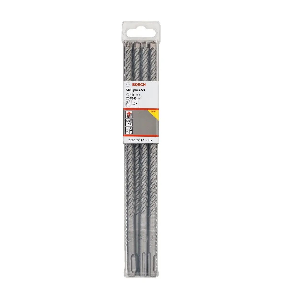 Bosch SDS-Plus 5X Kırıcı Delici Matkap Ucu 10x260 mm 10'lu Paket - 2608833904