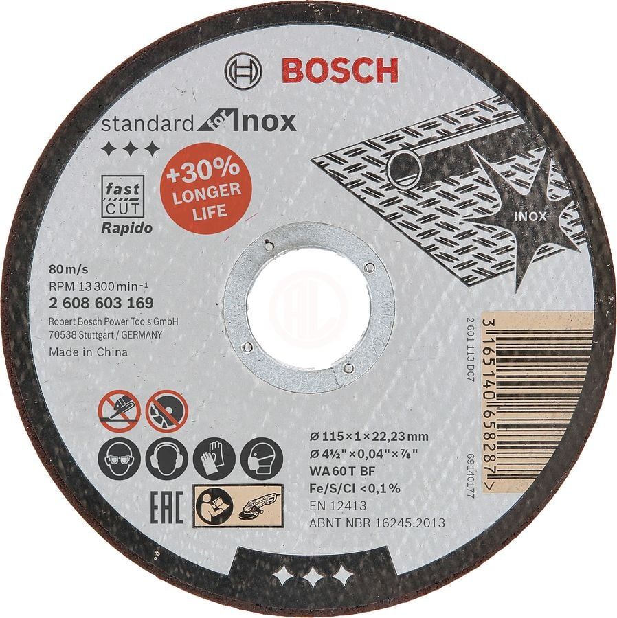 Bosch SD Inox Rapido Kesme Taşı 115x22.23x1 mm -2608603169