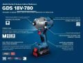 Bosch GDS 18V-780 Akülü Darbeli Somun Sıkma Makinesi 18 Volt 5 Ah