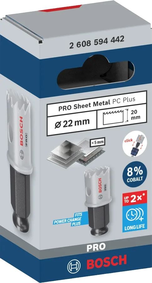 Bosch PRO Sheet Metal PC Plus Delik Açma Testeresi 22 mm 2608594442