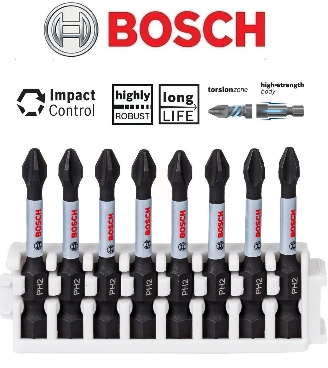 Bosch Impact Control Vidalama Ucu PH2x50 mm 8 Adet 2608522330